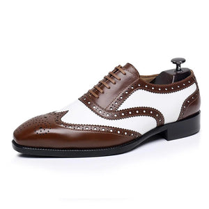 Men's Genuine Leather Square Toe Lace-up Closure Formal Shoes