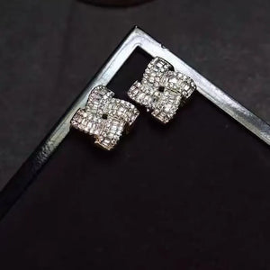 Women's 100% 925 Sterling Silver Zircon Geometric Classic Earrings