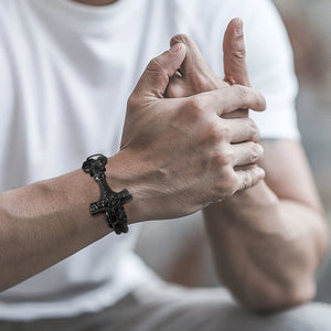 Men's Metal Stainless Steel Magnet Clasp Wristband Bracelet