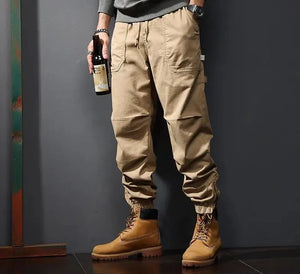 Men's Spandex Mid Waist Zipper Fly Closure Solid Casual Trouser