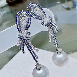 Women's 100% 925 Sterling Silver Natural Pearl Wedding Earrings