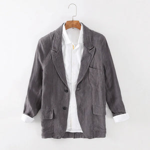 Men's Polyester Full Sleeve Single Breasted Closure Solid Blazer