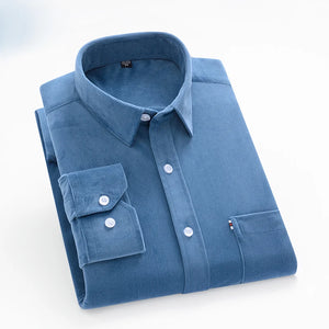 Men's Polyester Single Breasted Full Sleeve Plain Formal Shirt