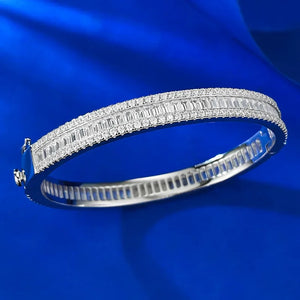 Women's 100% 925 Sterling Silver Moissanite Geometric Bracelet