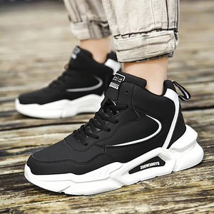 Men's Breathable Cotton Casual Wear Running Lace-Up Sneakers