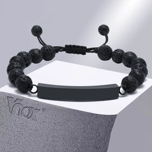 Men's Metal Stainless Steel Lace-up Clasp Trendy Round Bracelet