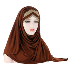 Women's Arabian Polyester Quick-Dry Sequin Pattern Luxury Scarfs