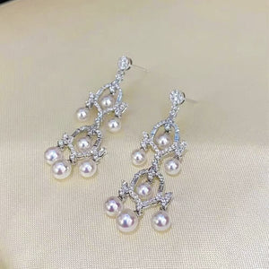 Women's 100% 925 Sterling Silver Water Drop Pearl Stud Earrings 