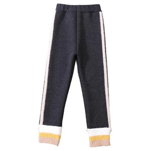 Kid's Girl Polyester Mid Waist Elastic Closure Casual Wear Trousers