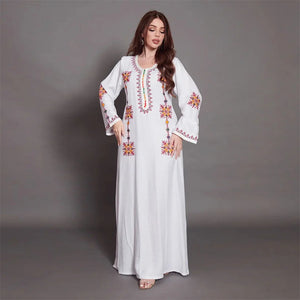 Women's Arabian Polyester Full Sleeve Embroidered Elegant Dress