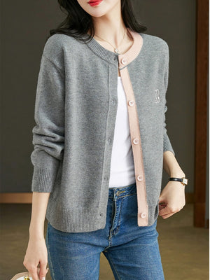 Women's Polyester O-Neck Full Sleeves Solid Casual Wear Sweaters