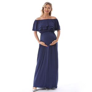 Women's O-Neck Spandex Short Sleeve Breastfeeding Maternity Dress