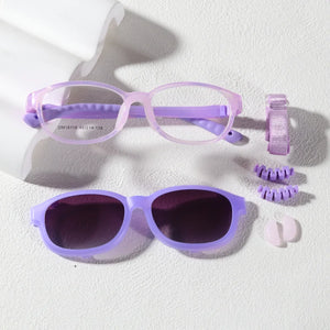 Kid's Acetate Frame Oval Shaped UV400 Polarized Trendy Sunglasses