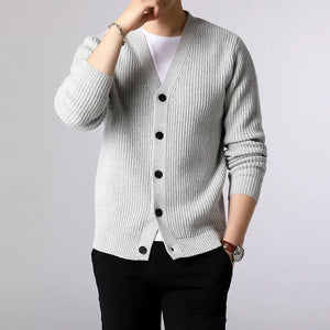 Men's Acrylic V-Neck Full Sleeve Single Breasted Winter Sweater