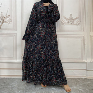 Women's Arabian O-Neck Polyester Full Sleeves Casual Wear Abayas