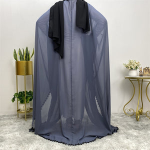 Women's Arabian Polyester Full Sleeve Beaded Pattern Casual Abaya