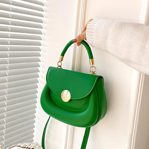 Women's PU Cover Closure Solid Pattern Casual Wear Shoulder Bag