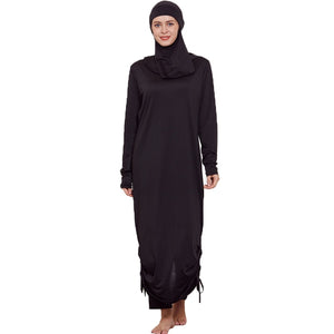 Women's Arabian Polyester Full Sleeves Plain Pattern Swimwear