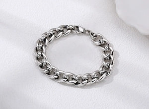 Men's 100% 925 Sterling Silver Classic Geometric Pattern Bracelet