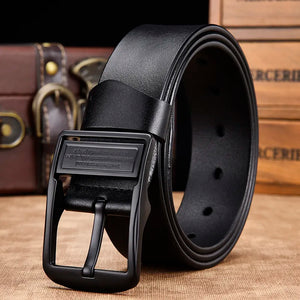 Men's Genuine Leather Strap Alloy Pin Buckle Closure Belts