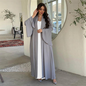 Women's Arabian Polyester Full Sleeve Solid Pattern Casual Abaya