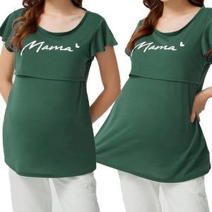 Women's Spandex Short Sleeves Solid Breastfeeding Maternity Dress