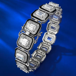 Women's 100% 925 Sterling Silver Moissanite Geometric Shape Bracelet