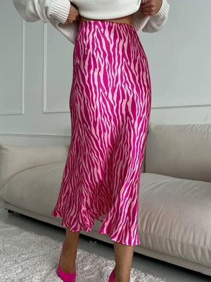 Women's Polyester Printed Pattern Elegant Casual Wear Skirt