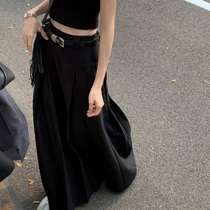 Women's Polyester Casual Wear Solid Pattern Slim Pleated Skirt