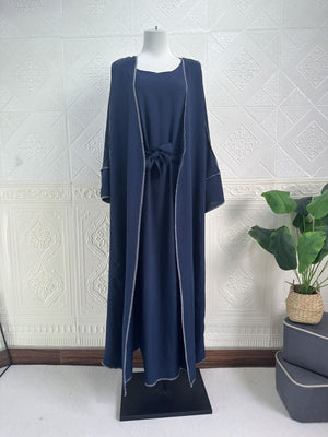 Women's Arabian O-Neck Polyester Long Sleeve Elegant Casual Abaya