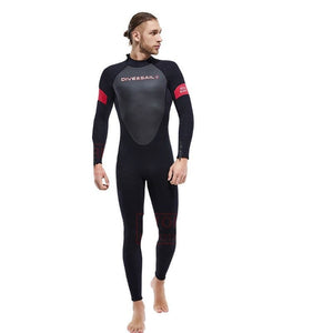 Men's Round Neck Full Sleeve Patchwork One-Piece Scuba Diving Suit