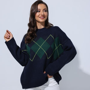 Women's Wool O-Neck Full Sleeves Casual Vintage Pullover Sweaters