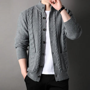 Men's Acrylic O-Neck Full Sleeve Single Breasted Winter Sweater