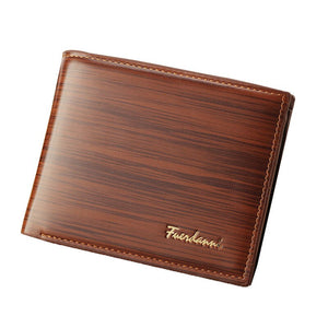 Men's PU Leather Hasp Closure Solid Pattern Bifold Short Wallets