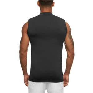 Men's 100% Polyester Sleeveless Pullover Closure Casual T-Shirt