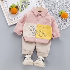 Baby's Boy Cotton Full Sleeve Single Breasted Two-Piece Suit
