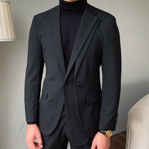 Men's Polyester Long Sleeve Single Button Slim Fit Wedding Suit