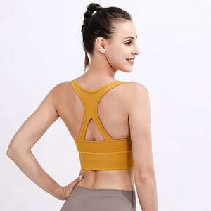 Women's Nylon Square-Neck Sleeveless Fitness Yoga Workout Top