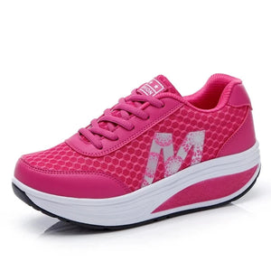 Women's Cotton Round Toe Lace-up Breathable Sports Wear Sneakers