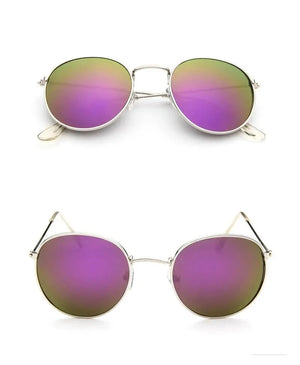 Women's Alloy Frame Polycarbonate Lens Round Shape Sunglasses