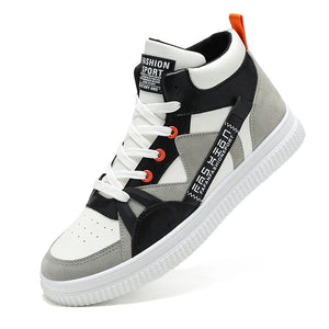 Men's Cotton Round Toe Lace-up Closure Breathable Sport Sneakers