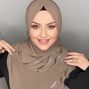 Women's Arabian Chiffon Quick-Dry Printed Pattern Casual Hijabs