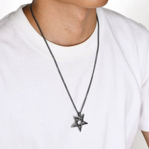 Men's Metal Stainless Steel Link Chain Trendy Star Necklace