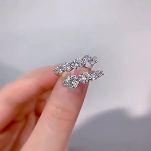 Women's 100% 925 Sterling Silver Moissanite Prong Setting Wedding Ring