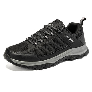 Men's PU Round Toe Lace-up Outdoor Sports Luxury Walking Shoes