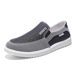 Men's Canvas Round Toe Slip-On Closure Breathable Casual Shoes