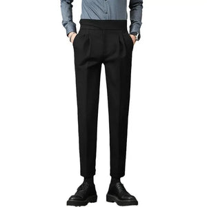 Men's Viscose Zipper Fly Closure Solid Pattern Casual Pants