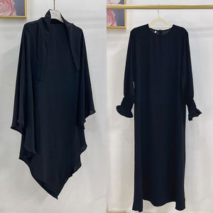 Women's Arabian Polyester Full Sleeve Two-Piece Casual Abayas