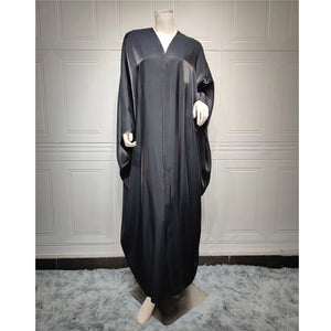 Women's Arabian V-Neck Polyester Full Sleeves Sequined Abaya