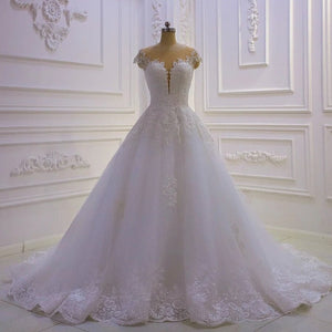 Women's Sweetheart-Neck Sleeveless Court Train Wedding Dress